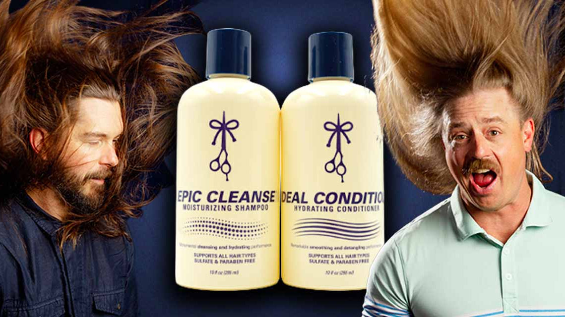 Epic Cleanse and Ideal Conditions Hydrating Shampoo and Moisturizing Conditioner for Men with Long Hair By The Longhairs