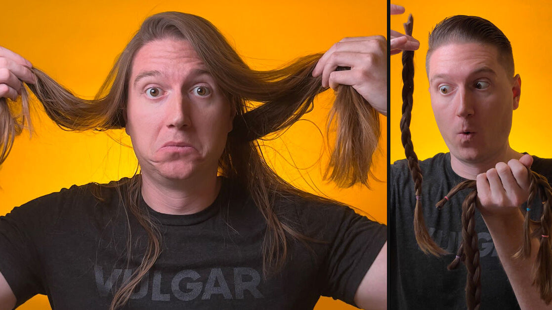 CJ Forse before and after he donates his hair to Children With Hair Loss