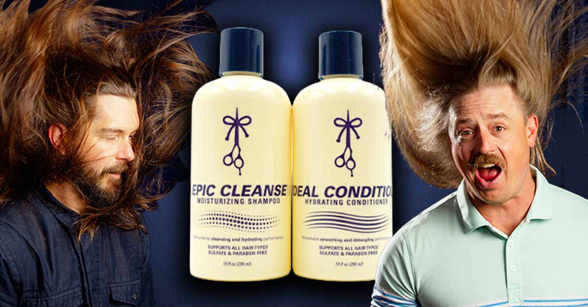 Epic Cleanse and Ideal Conditions Hydrating Shampoo and Moisturizing Conditioner for Men with Long Hair By The Longhairs
