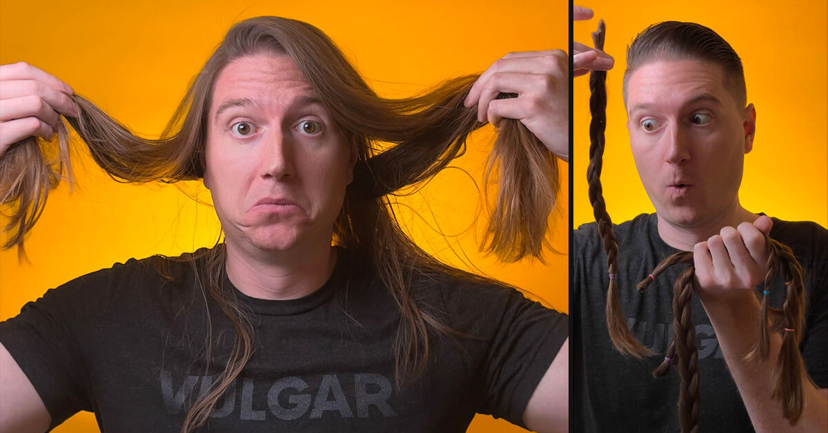 CJ Forse before and after he donates his hair to Children With Hair Loss
