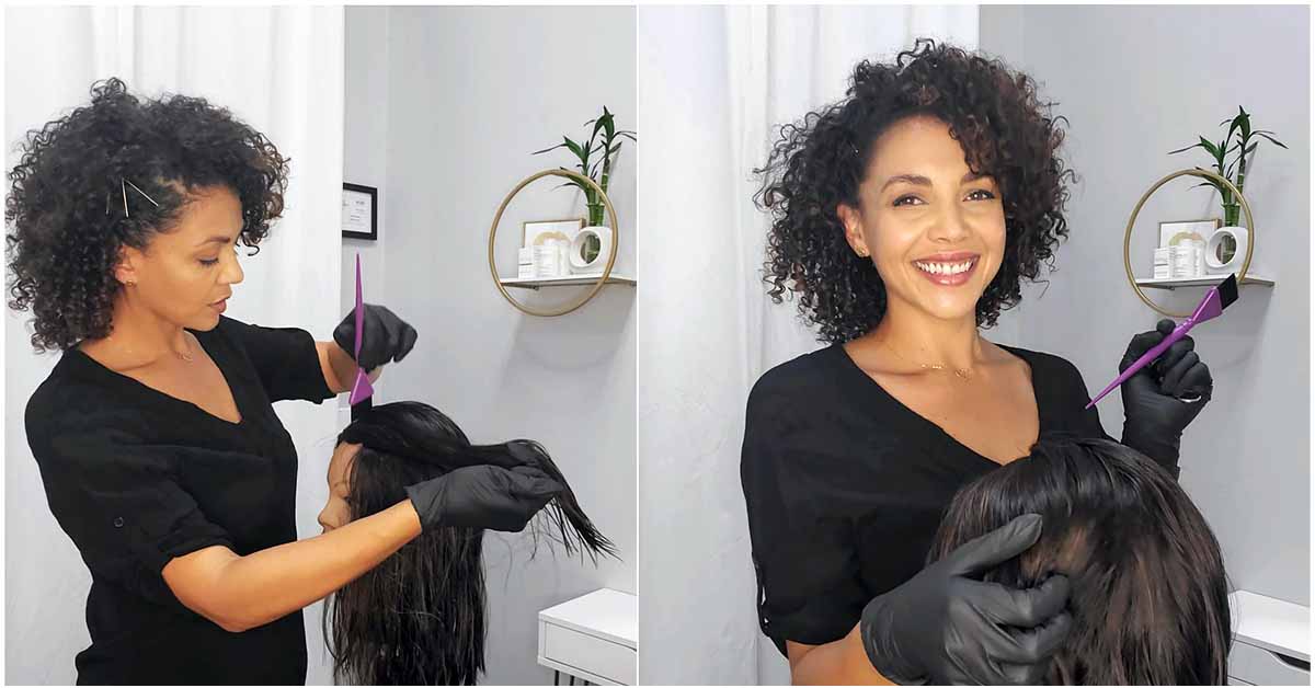 Diana Ford styling a wig in her studio.
