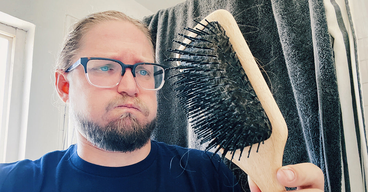 Gross look on face from broken hair on brush
