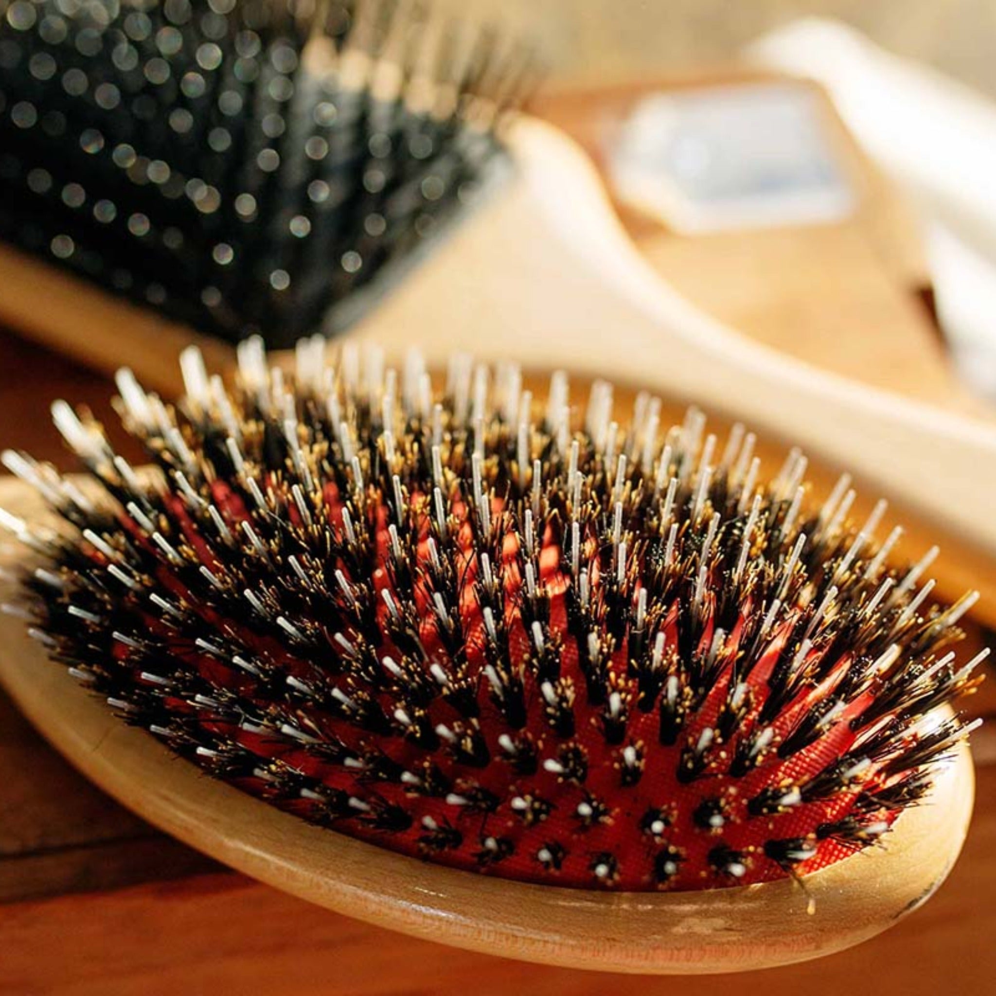 Hog bristle hair best sale brush